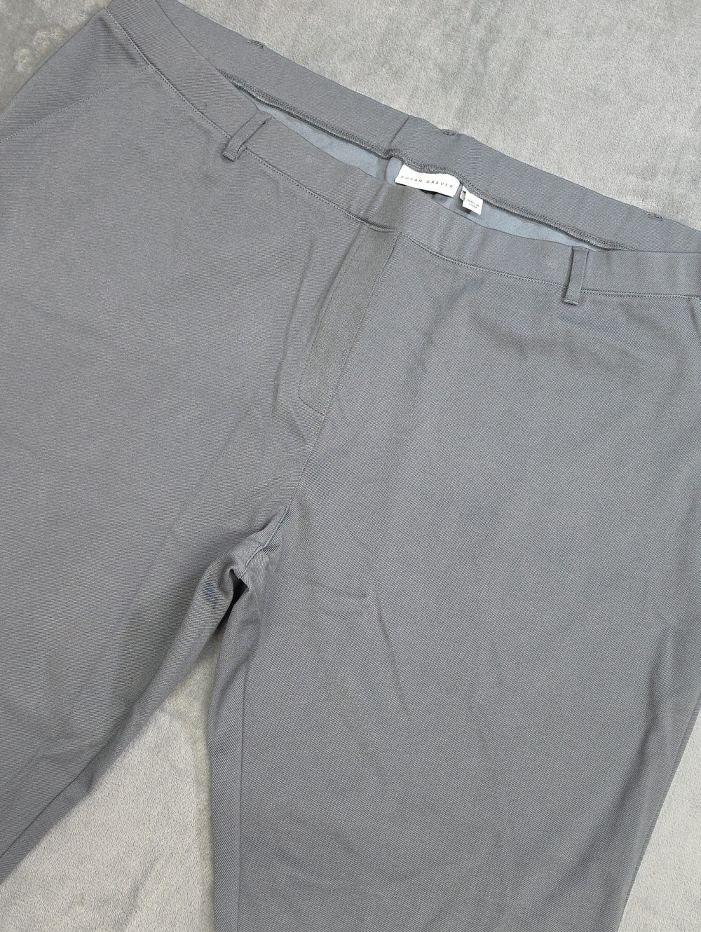 Susan Graver 3X Pull On Slate Gray Straight-Leg Knit Pants